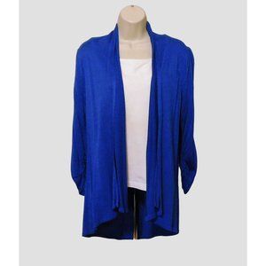 Dressbarn Jacket M Blue Lightweight Sweater Cardigan Long Sleeves Rayon NEW